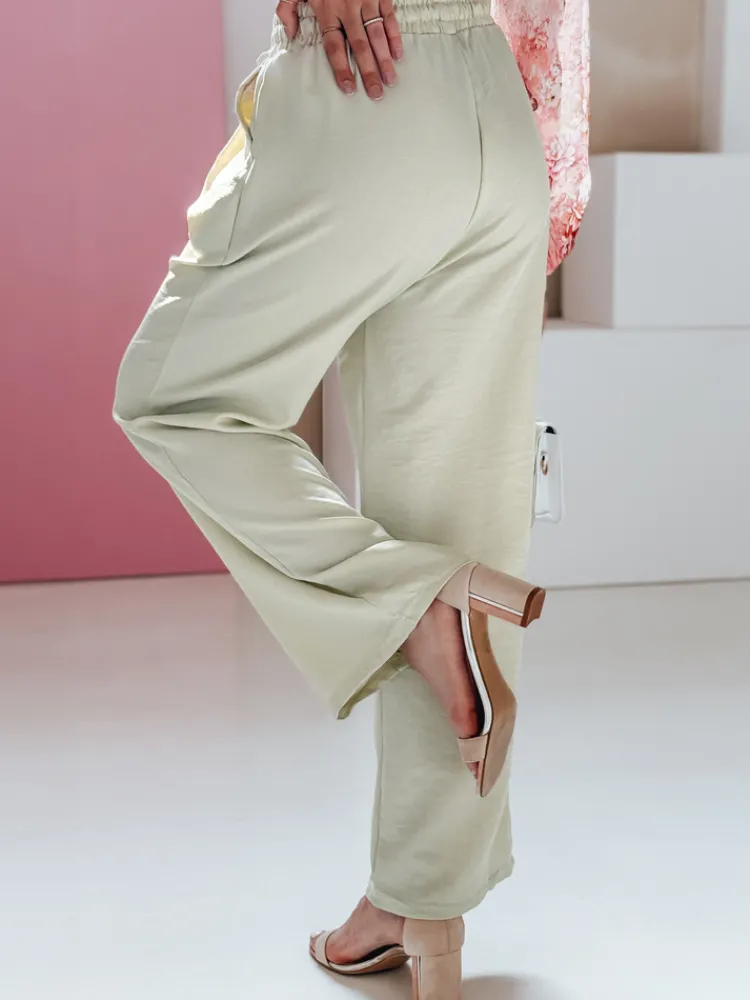 Spodnie Damskie>Dstreet Spodnie damskie wide leg MILLIVIO khaki UY2661