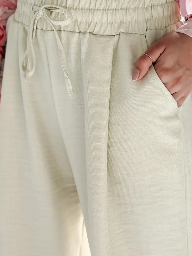 Spodnie Damskie>Dstreet Spodnie damskie wide leg MILLIVIO khaki UY2661