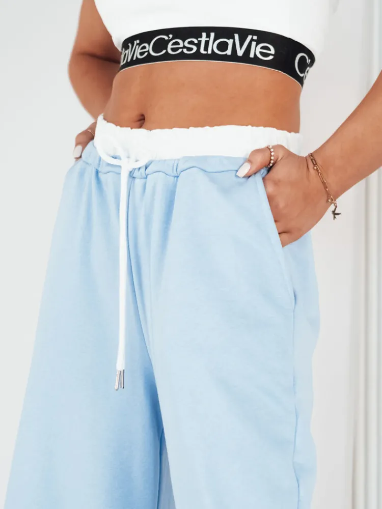 Spodnie Damskie>Dstreet Spodnie damskie wide leg VERES błękitne UY1958