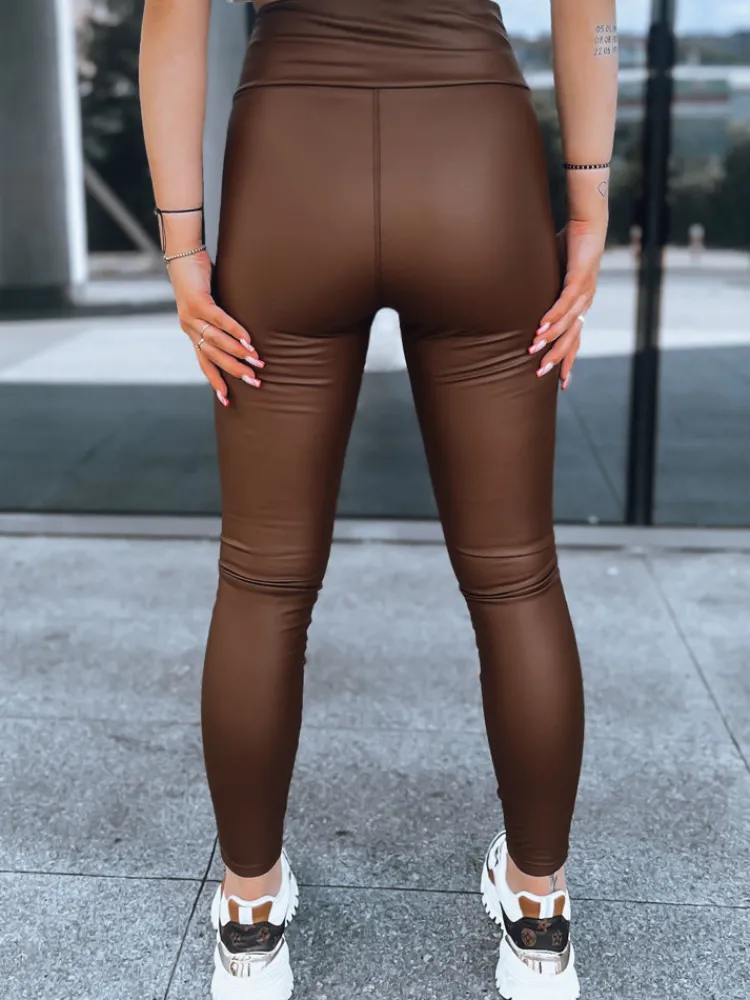 Spodnie Damskie>Dstreet Spodnie damskie woskowane VALENTIS czekoladowe UY1559