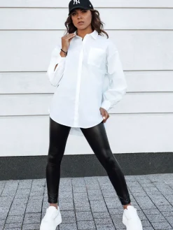 Spodnie Damskie>Dstreet Spodnie damskie woskowane z wysokim stanem TARMZ czarne UY2154