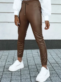 Spodnie Damskie>Dstreet Spodnie damskie woskowane BRIAL kamelowe UY2151