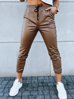 Spodnie Damskie>Dstreet Spodnie damskie woskowane HARBOR kamelowe UY1699