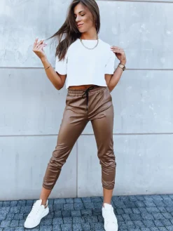 Spodnie Damskie>Dstreet Spodnie damskie woskowane HARBOR kamelowe UY1699