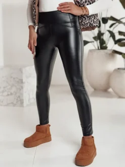 Spodnie Damskie>Dstreet Spodnie damskie woskowane ELLODIX czarne UY2230