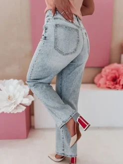 Spodnie Damskie|Jeansy Damskie>Dstreet Spodnie damskie z kryształkami jeansowe DIAMONTI niebieskie UY2475