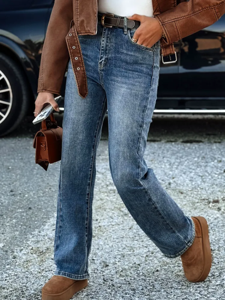 Spodnie Damskie|Jeansy Damskie>Dstreet Spodnie damskie ZILVANA jeansowe z paskiem w zestawie niebieskie UY2215