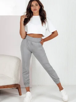 Spodnie Damskie>Dstreet Spodnie dresowe damskie FASHIONCORE szare UY2158
