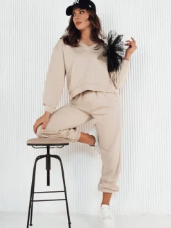 Spodnie Damskie>Dstreet Spodnie dresowe damskie FILAN beżowe UY1886