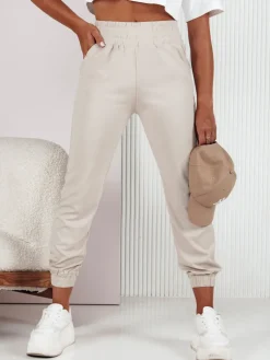 Spodnie Damskie>Dstreet Spodnie dresowe damskie FASHIONCORE beżowe UY2159