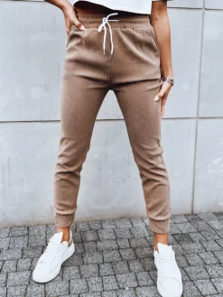 Spodnie Damskie>Dstreet Spodnie dresowe damskie LUNASLEEP kamelowe UY1650