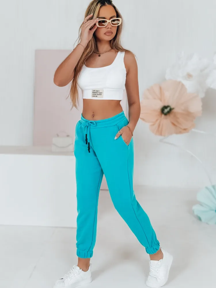 Spodnie Damskie>Dstreet Spodnie dresowe damskie MADMAX turkusowe UY1499