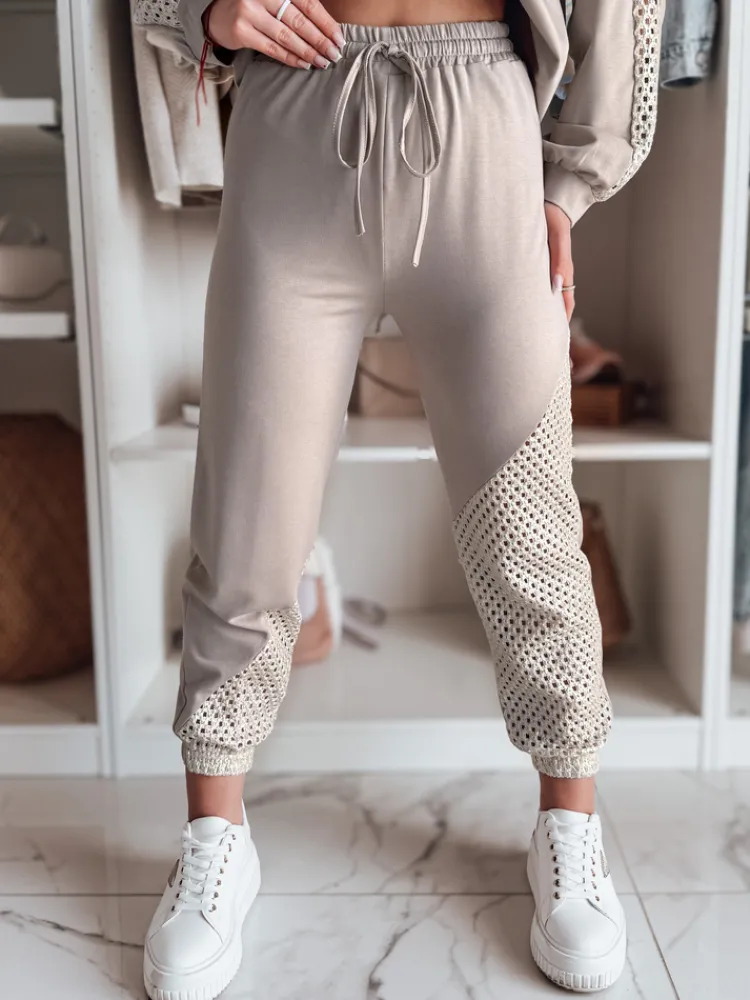 Spodnie Damskie>Dstreet Spodnie dresowe damskie masełko ELEGRA mokka UY2515