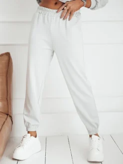 Spodnie Damskie>Dstreet Spodnie dresowe damskie MOSS jasnoszare UY1853