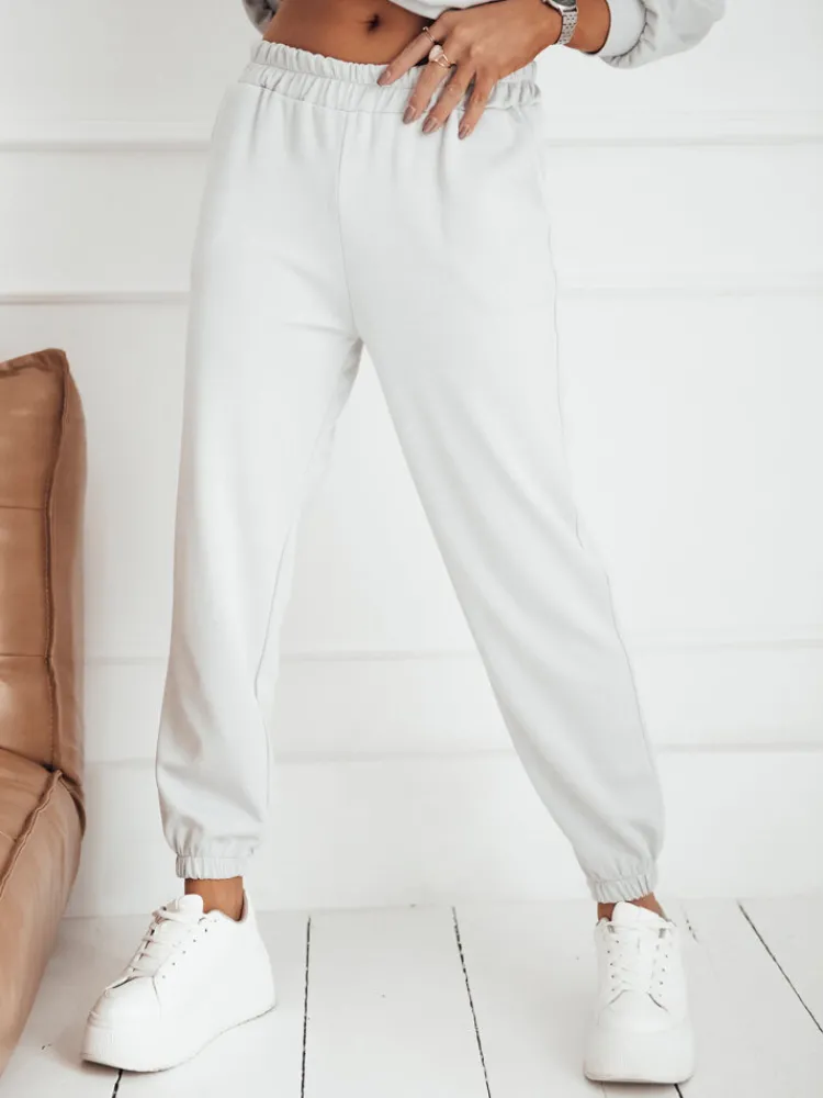 Spodnie Damskie>Dstreet Spodnie dresowe damskie MOSS jasnoszare UY1853