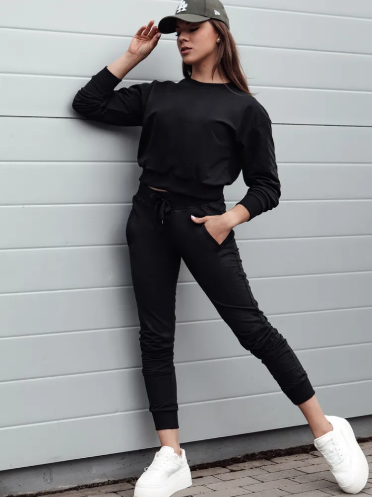 Spodnie Damskie>Dstreet Spodnie dresowe damskie RELAX MODE czarne UY2135