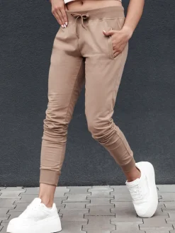 Spodnie Damskie>Dstreet Spodnie dresowe damskie RELAX MODE jasnobrązowe UY2136