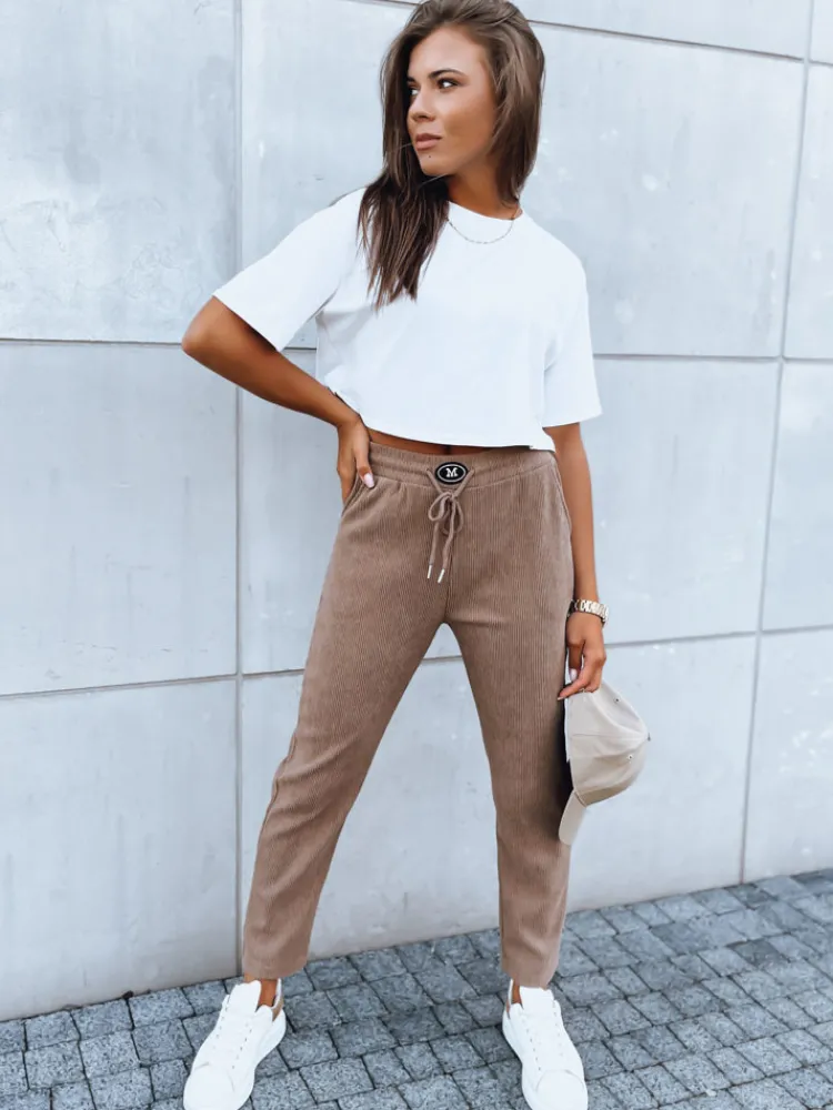 Spodnie Damskie>Dstreet Spodnie dresowe damskie STARLUXE kamelowe UY1646