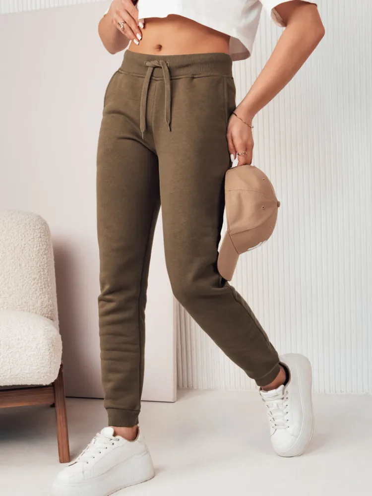 Spodnie Damskie>Dstreet Spodnie dresowe damskie VELARA brązowe UY2019