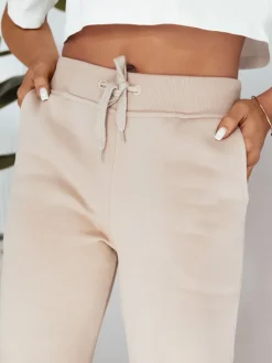 Spodnie Damskie>Dstreet Spodnie dresowe damskie VELARA kremowe UY2018