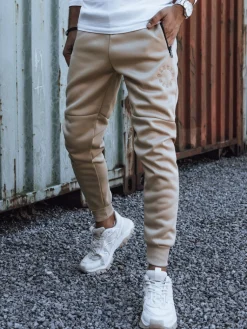 Spodnie Męskie>Dstreet Spodnie dresowe męskie beżowe UX4440