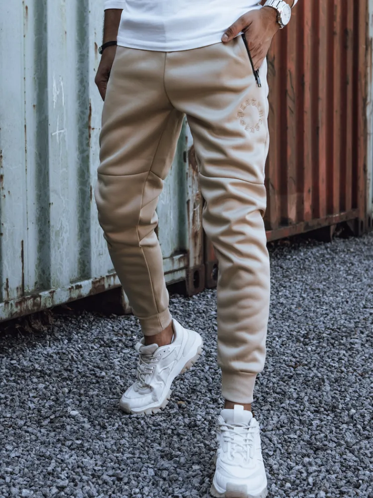 Spodnie Męskie>Dstreet Spodnie dresowe męskie beżowe UX4440