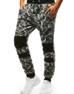 Spodnie Męskie>Dstreet Spodnie dresowe męskie camo szare UX3494