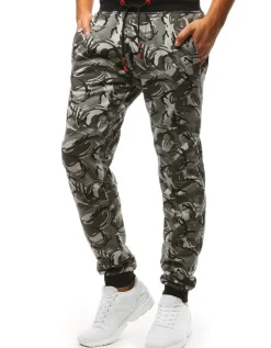 Spodnie Męskie>Dstreet Spodnie dresowe męskie camo szare UX3411