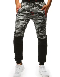 Spodnie Męskie>Dstreet Spodnie dresowe męskie camo szare UX3493