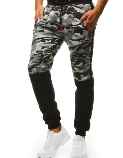 Spodnie Męskie>Dstreet Spodnie dresowe męskie camo szare UX3493