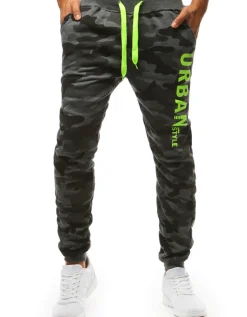 Spodnie Męskie>Dstreet Spodnie dresowe męskie camo antracytowe UX3511