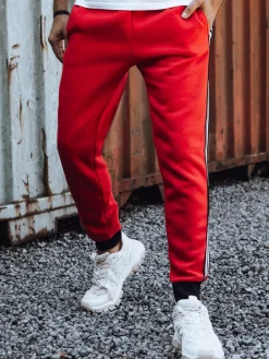 Spodnie Męskie>Dstreet Spodnie dresowe męskie czerwone UX4421