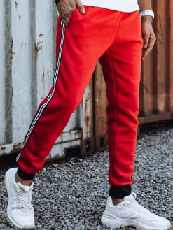 Spodnie Męskie>Dstreet Spodnie dresowe męskie czerwone UX4421