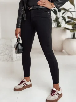 Jeansy Damskie>Dstreet Spodnie jeansowe damskie STYLOVITA czarne UY2235