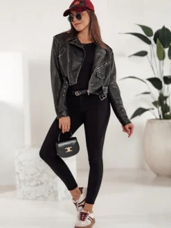 Jeansy Damskie>Dstreet Spodnie jeansowe damskie STYLOVITA czarne UY2235