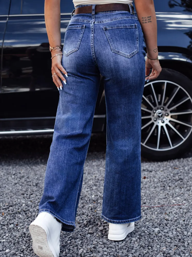 Spodnie Damskie|Jeansy Damskie>Dstreet Spodnie jeansowe damskie RETROFIT baggy z paskiem w zestawie niebieskie UY2233