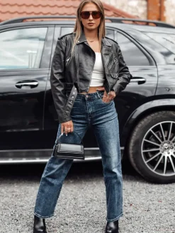 Spodnie Damskie|Jeansy Damskie>Dstreet Spodnie jeansowe damskie WESTCODE szerokie wysoki stan niebieskie UY2212