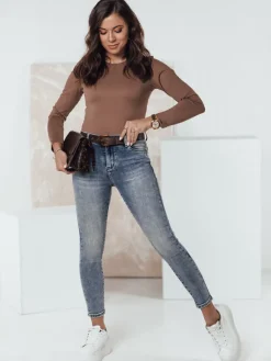 Jeansy Damskie>Dstreet Spodnie jeansowe damskie JEANSPURE niebieskie UY2307