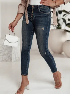 Spodnie Damskie|Jeansy Damskie>Dstreet Spodnie jeansowe damskie DENIMORI z przetarciami niebieskie UY2210