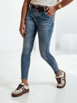 Spodnie Damskie|Jeansy Damskie>Dstreet Spodnie jeansowe damskie JEANSETTA z paskiem w zestawie niebieskie UY2202