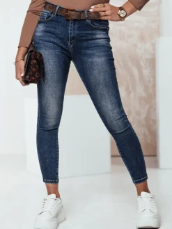 Jeansy Damskie>Dstreet Spodnie jeansowe damskie TRENDILEGS push up ciemnoniebieskie UY2311