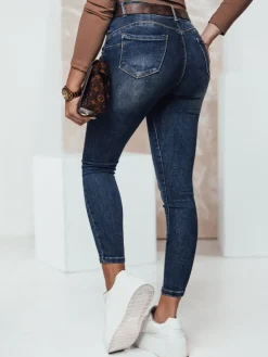 Jeansy Damskie>Dstreet Spodnie jeansowe damskie TRENDILEGS push up ciemnoniebieskie UY2311