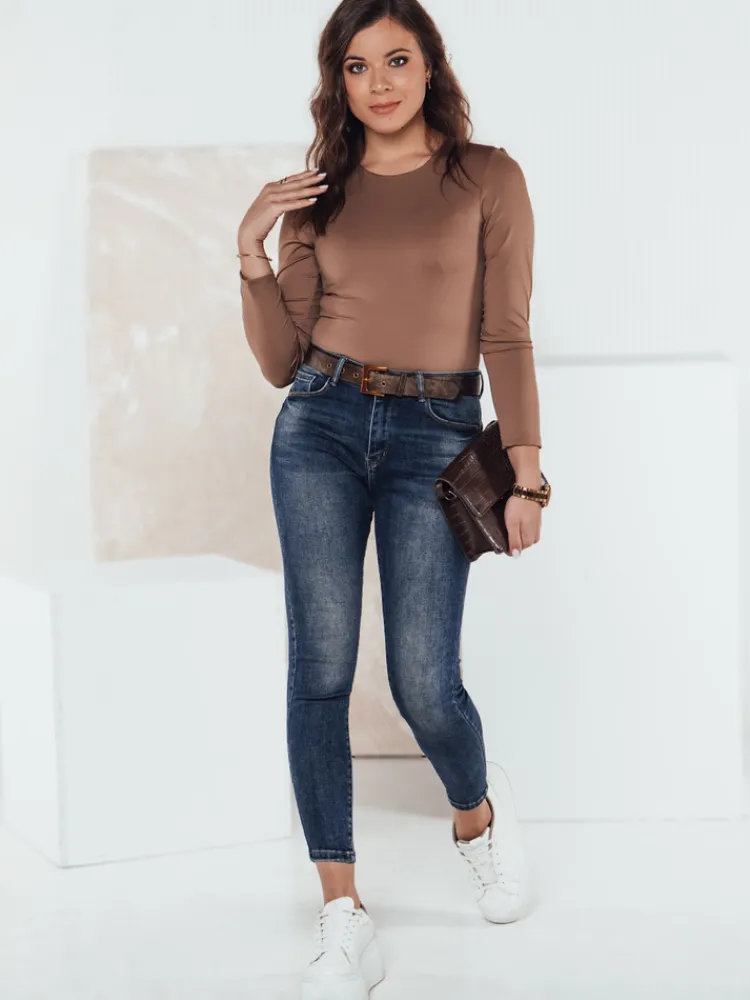 Jeansy Damskie>Dstreet Spodnie jeansowe damskie TRENDILEGS push up ciemnoniebieskie UY2311