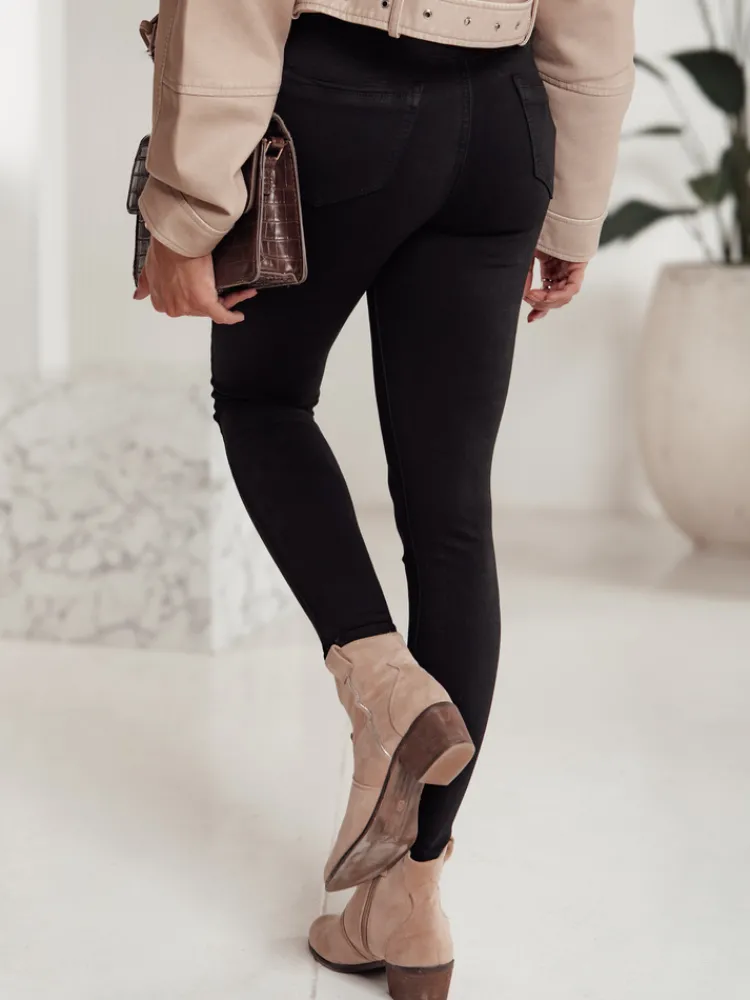 Spodnie Damskie|Jeansy Damskie>Dstreet Spodnie jeansowe damskie SKINTRA typu skinny czarne UY2218