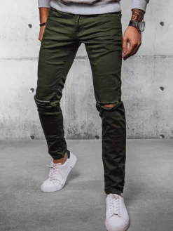 Spodnie Męskie|Jeansy Męskie>Dstreet Spodnie jeansowe męskie zielone UX4086