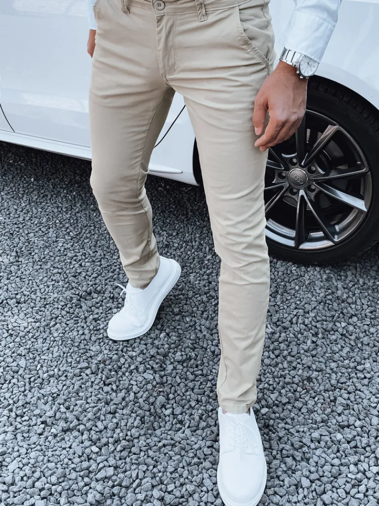 Spodnie Męskie>Dstreet Spodnie męskie beżowe UX4345