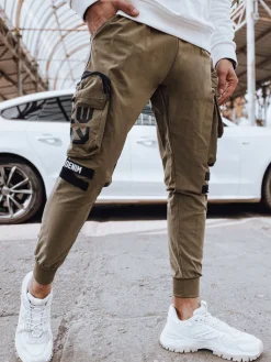 Spodnie Męskie>Dstreet Spodnie męskie bojówki beżowe UX4308