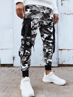 Spodnie Męskie>Dstreet Spodnie męskie bojówki białe UX4202