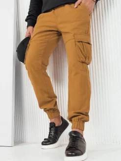 Spodnie Męskie>Dstreet Spodnie męskie bojówki brązowe UX4174
