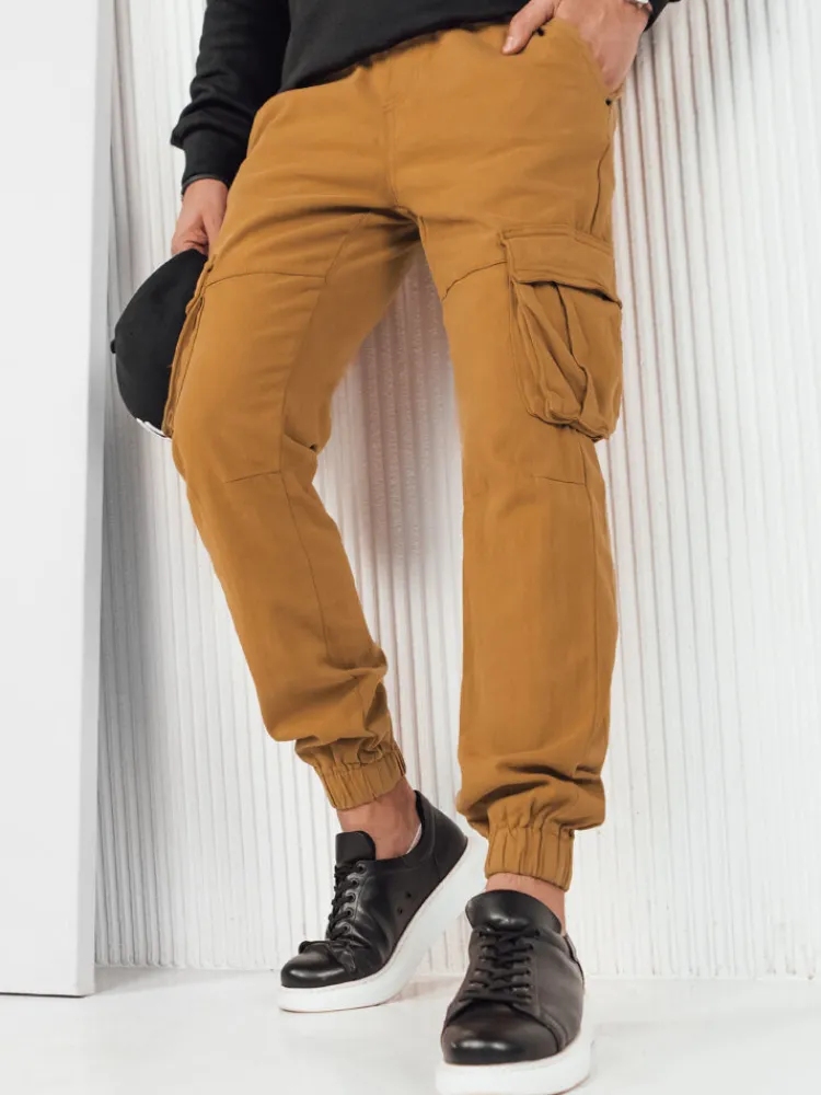 Spodnie Męskie>Dstreet Spodnie męskie bojówki brązowe UX4174